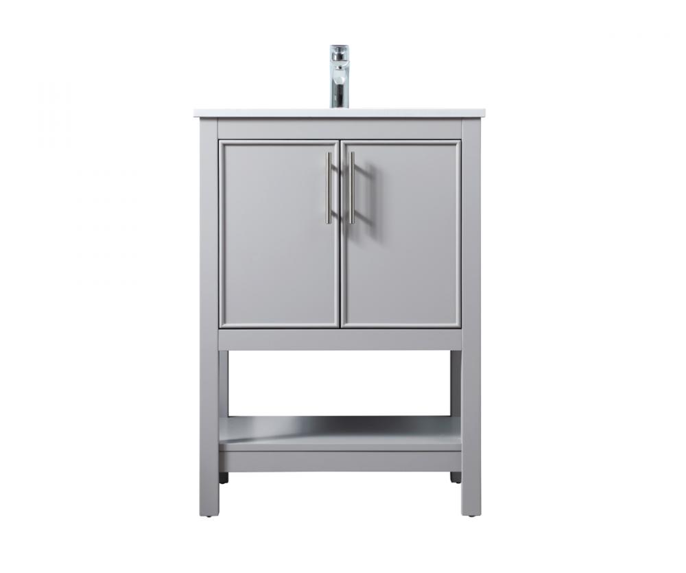 24 Inch SIngle Bathroom Vanity In Grey