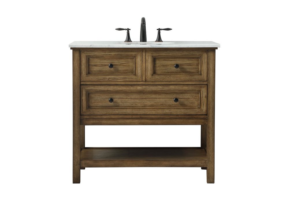 36 inch Single bathroom vanity in driftwood