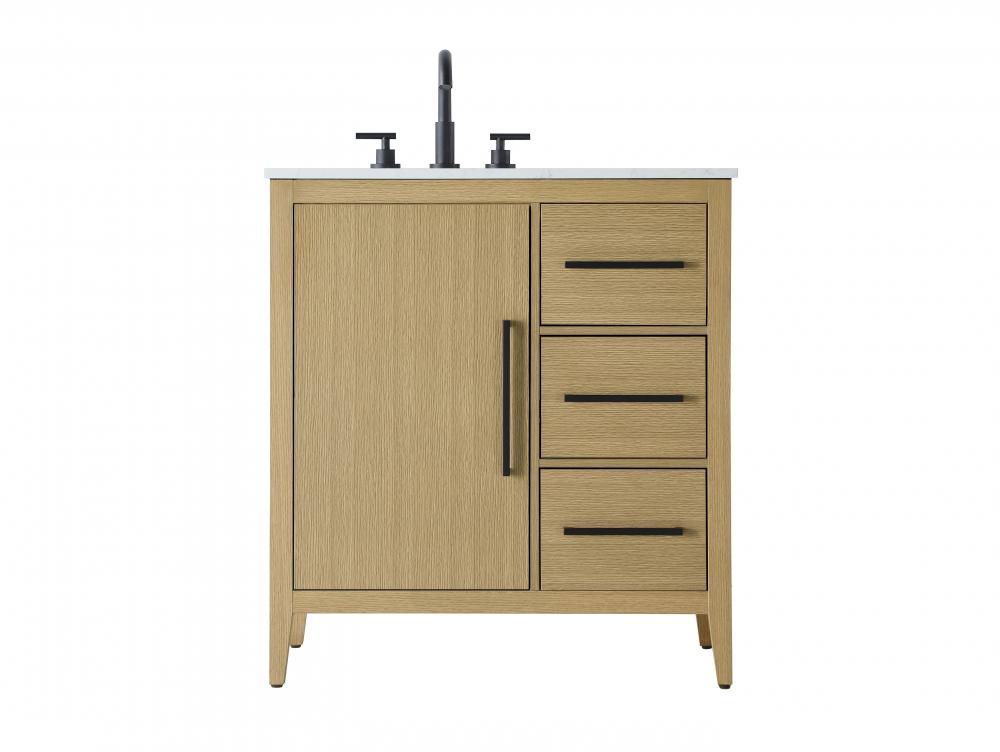 32 inch Single Bathroom Vanity in Honey Brown