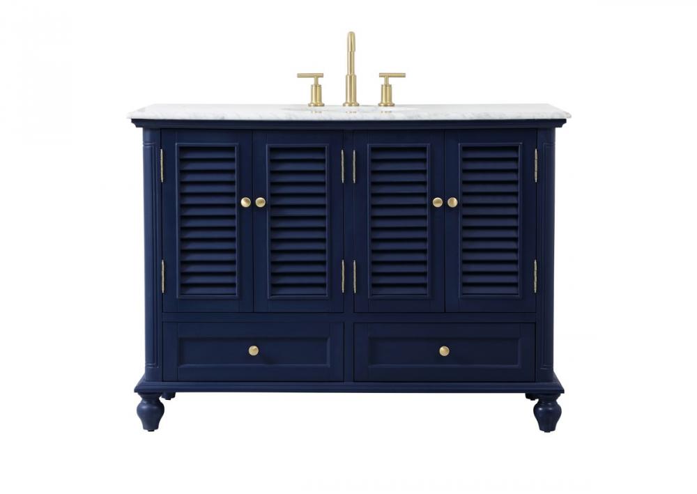 48 inch Single bathroom vanity in blue