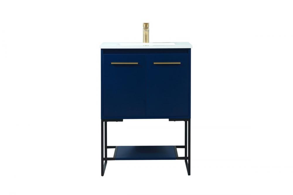 24 inch Single bathroom vanity in blue