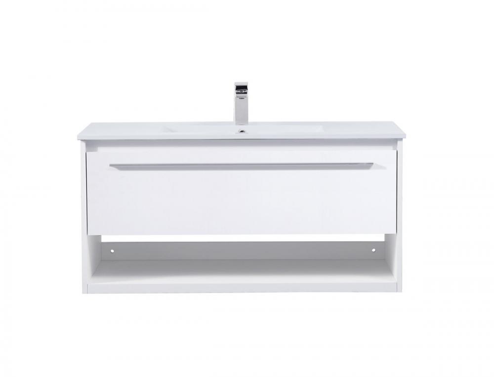 40 inch Single Bathroom Floating Vanity in White