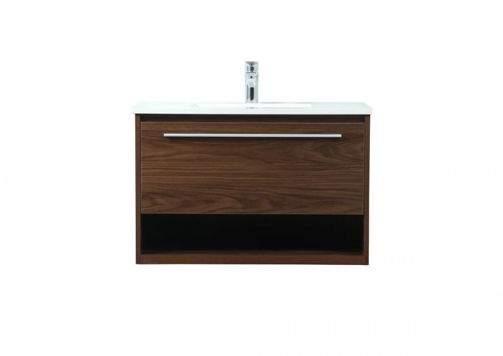 30 Inch Single Bathroom Vanity in Walnut