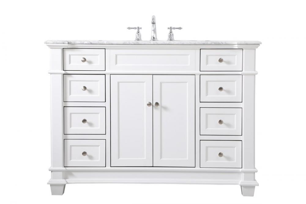 48 Inch Single Bathroom Vanity Set in White