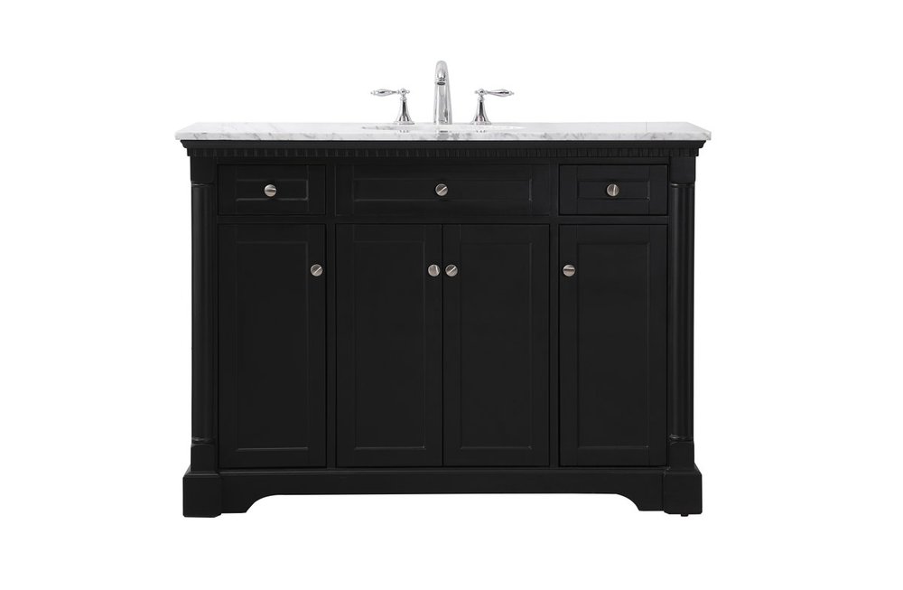 48 Inch Single Bathroom Vanity Set in Black