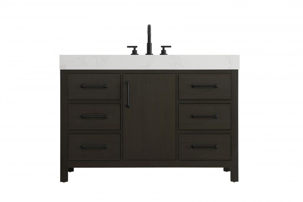 48 inch Single Bathroom Vanity In Mocha Brown