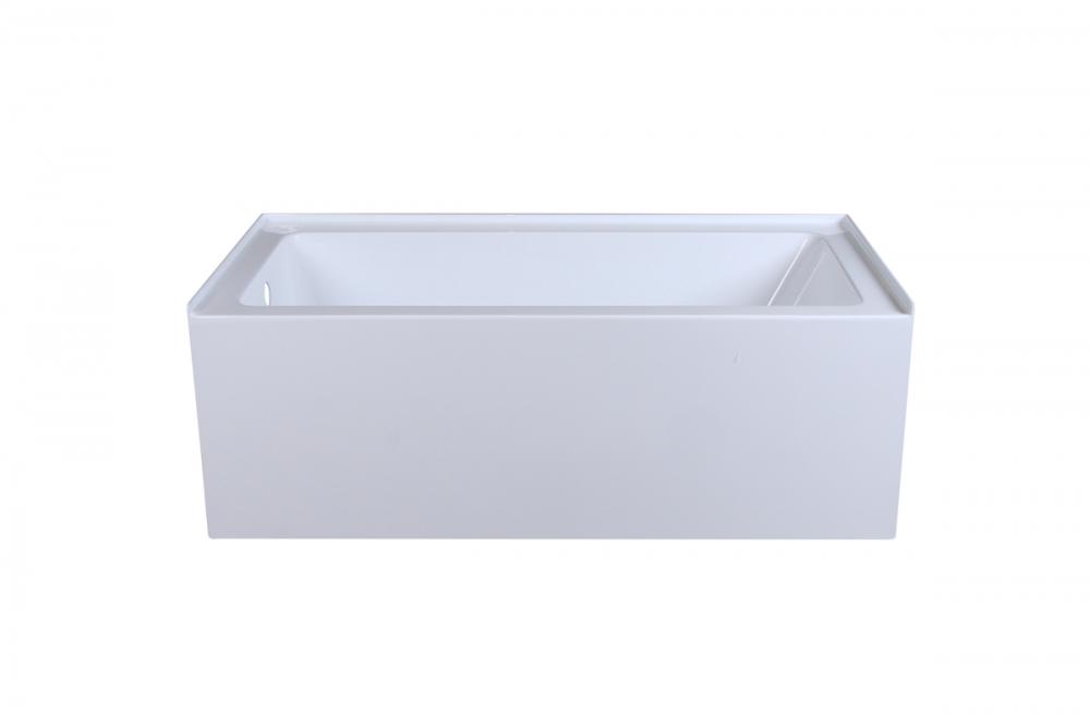 Alcove soaking bathtub 30x60 inch left drain in glossy white