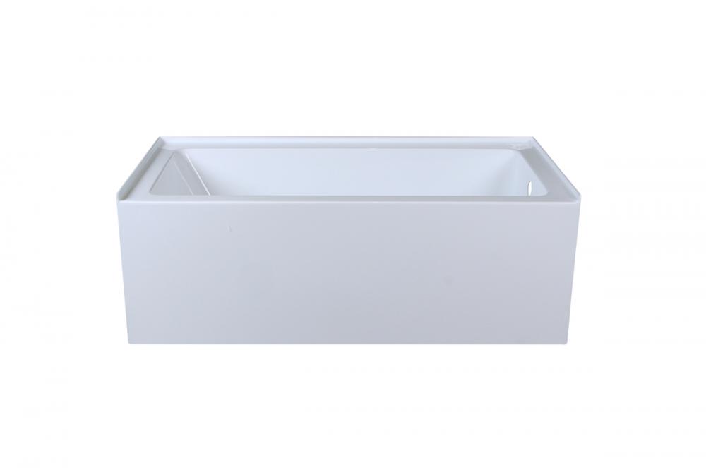 Alcove soaking bathtub 30x60 inch right drain in glossy white