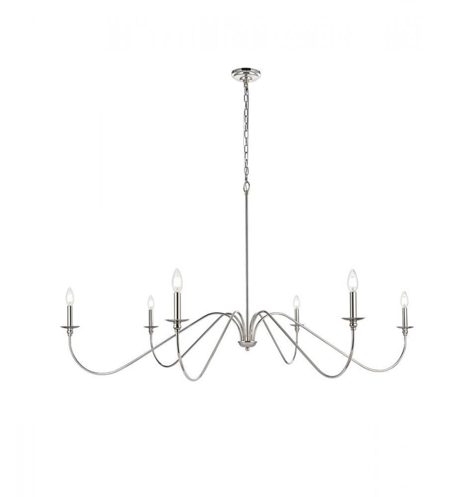 Rohan 60 inch chandelier in Polished Nickel