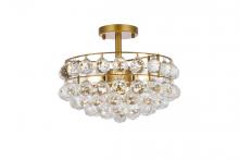 Elegant 1107F14BR - Savannah 14 Inch Flush Mount in Brass