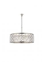 Elegant 1213D32PN/RC - Madison 8 light polished Nickel Chandelier Clear Royal Cut Crystal