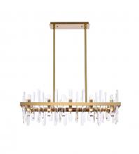 Elegant 2200G36SG - Serena 36 Inch Crystal Rectangle Chandelier in Satin Gold