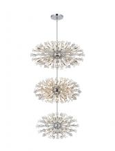 Elegant 2550G48L3C - Vera 48 inch three tiers crystal starburst chandelier in chrome