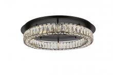 Elegant 3503F26BK - Monroe 26 Inch LED Single Flush Mount in Black