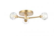 Elegant 3508F18G - Zayne 3 Light Flush Mount in Gold