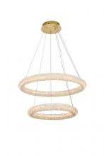 Elegant 3800G28SG - Bowen 28 Inch Adjustable LED Chandelier in Satin Gold