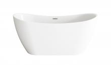 Elegant BT30459GW-BNK - 59 inch Bathtub in Glossy White with Brushed Nickel Trim