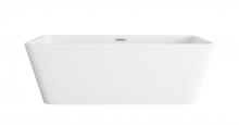 Elegant BT30667GW-BNK - 67 inch Bathtub in Glossy White with Brushed Nickel Trim