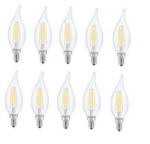 Elegant E12LED126-10PK - LED E12 Candelabra, Flame Tip, 5000k, 300 Degree, CRI80, Es, UL, 6W, 60w Equivalent, 15000hrs