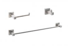 Elegant HWB-12S3HBNK - Isla 3-piece Bathroom Hardware Set in Brushed Nickel