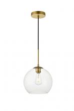 Elegant LD2212BR - Baxter 1 Light Brass Pendant With Clear Glass