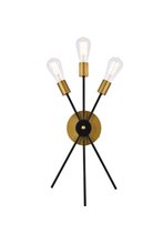 Elegant LD640W10BRK - Lucca 11 inch bath sconce in black and brass