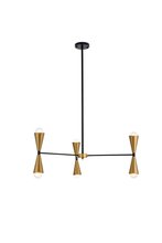 Elegant LD650D34BRK - Cade 34 inch pendant in black and brass