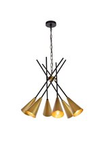 Elegant LD651D32BRK - Casen 32 Inch Pendant in Black and Brass