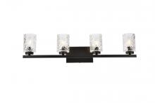 Elegant LD7028W32BK - Cassie 4 lights bath sconce in black with clear shade