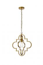 Elegant LD7063D16BR - Sandara 1 Light Pendant in Brass