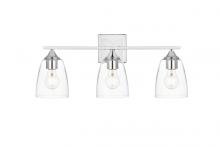 Elegant LD7309W24CH - Harris 3 Light Chrome and Clear Bath Sconce