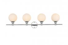 Elegant LD7317W38CH - Cordelia 4 light Chrome and frosted white Bath Sconce