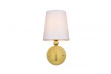 Elegant LD7322W6BRA - Colson 1 light Brass and Clear Bath Sconce