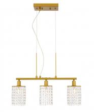 Elegant LD7501BR - Taylor 3 Light Brass Pendant