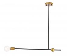 Elegant LD8041D27BK - Brees 1 Light Black and Brass Pendant