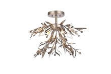 Elegant LD810F19SL - Priscilla 18.5 inch flush mount in silver leaf