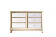 Elegant MF72017G - Cabinet 6 drawers 48in. W x 18in. Din. x 32in. H in gold