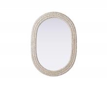 Elegant MR4C3042LN - Oval Cornhusk Mirror 30x42 in Linen White