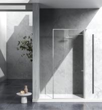 Elegant SD188-3576BNK - Fixed Framed Shower Door 35x76 Brushed Nickel