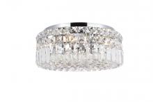 Elegant V2030F14C/RC - Maxime 4 Light Chrome Flush Mount Clear Royal Cut Crystal