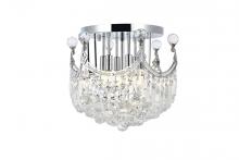 Elegant V8949F16C/RC - Corona 6 Light Chrome Flush Mount Clear Royal Cut Crystal