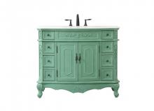 Elegant VF10142VM - 42 inch Single bathroom vanity in vintage mint