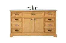 Elegant VF15060NW - 60 Inch Single Bathroom Vanity in Natural Wood