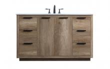 Elegant VF19454NT - 54 Inch SIngle Bathroom Vanity In Natural Oak