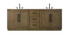 Elegant VF29084DHO - 84 inch Double Bathroom Vanity in Hazel Oak