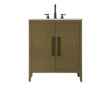 Elegant VF29330MCB - 30 inch Single Bathroom Vanity in Chestnut Brown