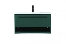 Elegant VF43536MGN - 36 Inch Single Bathroom Vanity in Green