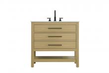 Elegant VF60536MHB - 36  inch Single Bathroom Vanity in Honey Brown