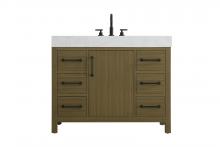 Elegant VF60642MCB - 42 inch Single Bathroom Vanity In Chestnut Brown