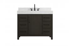 Elegant VF60642MMB-BS - 42 inch Single Bathroom Vanity In Mocha Brown with backsplash